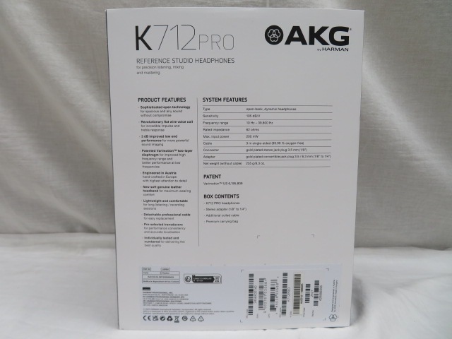 AKG K712 PRO-Y3 モニターヘッドホン (オープンエアー) メーカー再生品