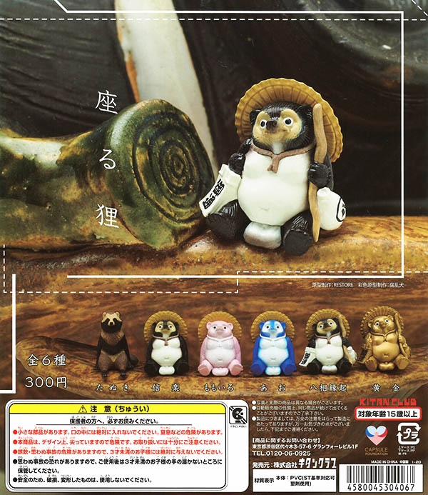 座る狸 全６種セット（カプセル）【入荷済み】