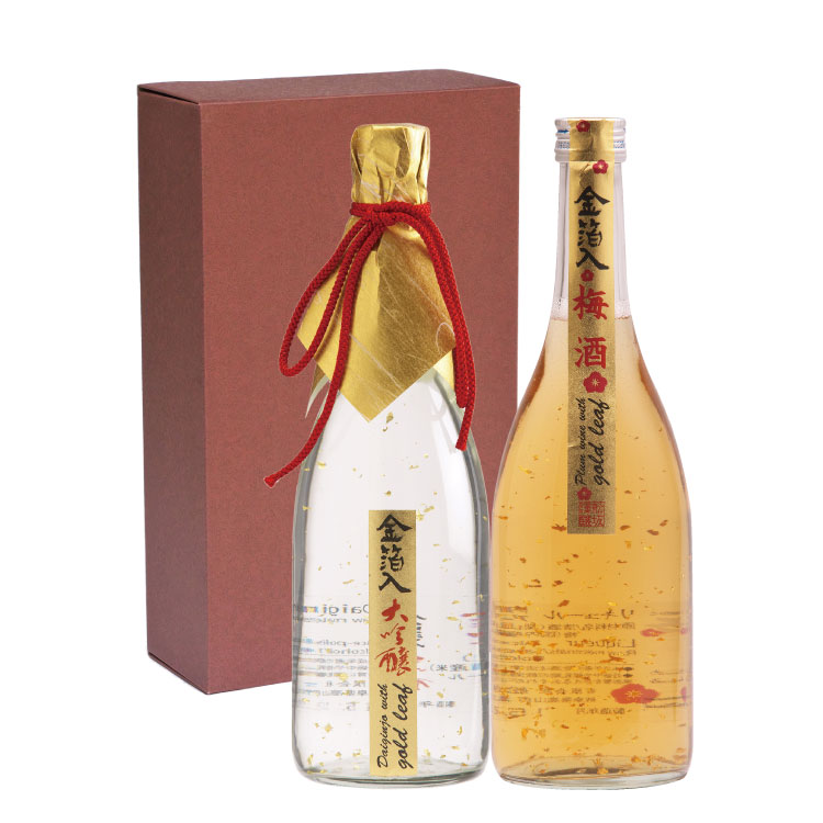 日本酒 梅酒 金箔入り 飲み比べセット 720ml 2本 専用箱入り 飛騨高山