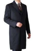 カシミヤコート メンズ Ermenegildo Zegna ゼニア カシミヤ100 チェスターコート ロング丈 日本製 チャコールグレー コート スーツフォーマルのエフユニット コート