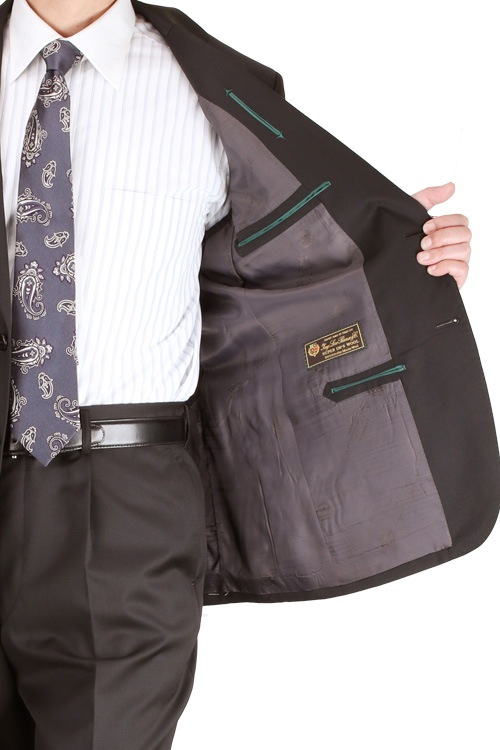 ロロピアーナ スーツ LoroPiana Super130's 春夏 ブラック無地2