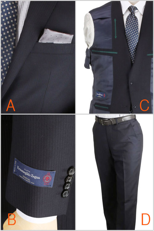 ˥  Ermenegildo Zegna TROPICAL ղ ͥӡ ɡȥ饤 2 󥰥 BE4