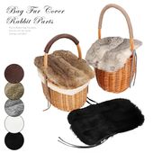 ラビットファー かごバッグ カバー 小<br>※カバーのみ商品です※