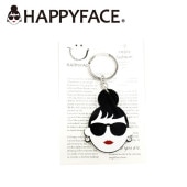 HAPPY FACE EMMA キーホルダー HAPPY CHARM サングラス LADY アクリルキーホルダー スワロフスキー バッグチャーム 11250