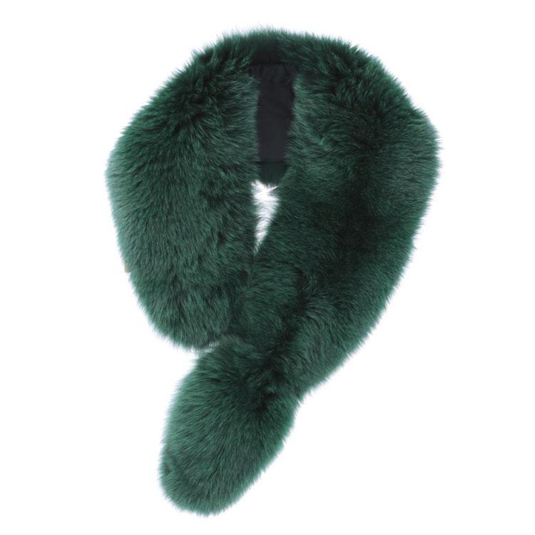 ブルーフォックス ファー マフラー ストール ロング 大きめ しっぽ付き  