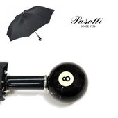 Pasotti 雨傘 折りたたみ傘 ブラック 8ボール ハンドル<br>ビリヤード 高級傘 PS08
