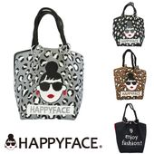 HAPPY FACE EMMA スクエアトートバッグ レオパード ピコニット