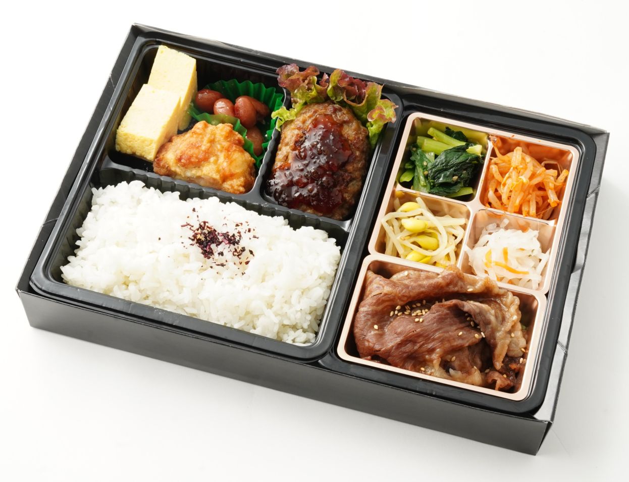 【A5ランク】黒毛和牛焼肉＆特製ハンバーグ弁当