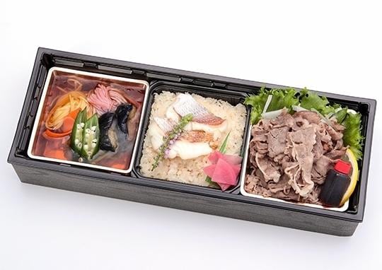 笑福箱 特選和牛しゃぶしゃぶとお蕎麦の鯛めし御膳