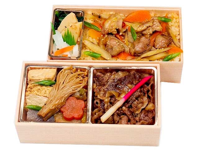 特選和牛すき焼きと地鶏の五目飯二段御膳