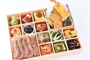 彩り ステーキ重＆天麩羅