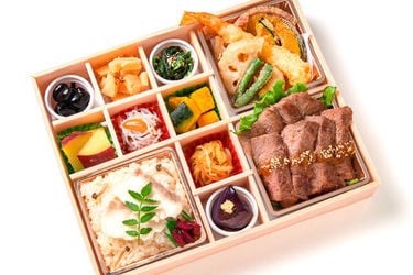 彩り 鯛めし＆ステーキ＆天麩羅御膳