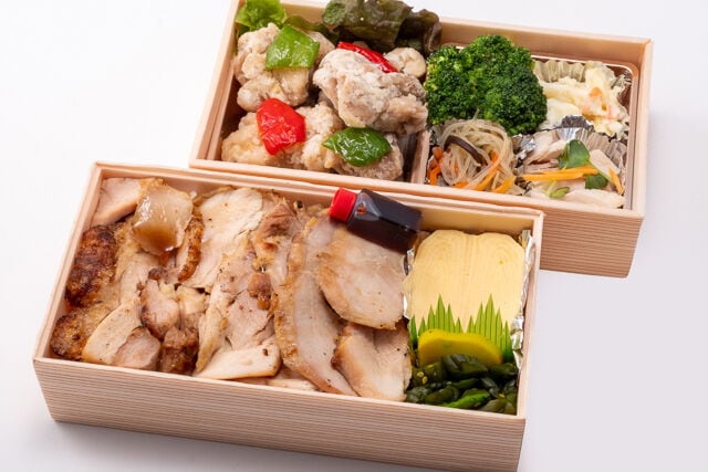 選べる中華おかずと朝引き但馬鶏のももの照焼弁当