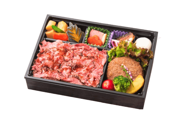 ローストビーフ重と和牛ハンバーグの御弁当