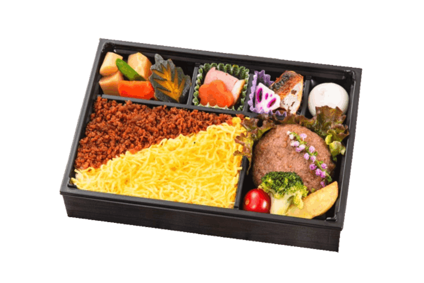 肉そぼろ重と和牛ハンバーグの御弁当