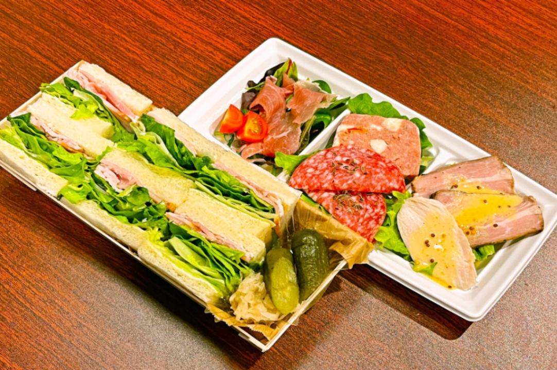 【3種のデリとサンドイッチセット】ハムレタスサンド