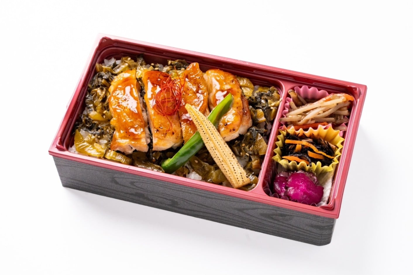 鶏ももステーキ重 黒酢餡かけ