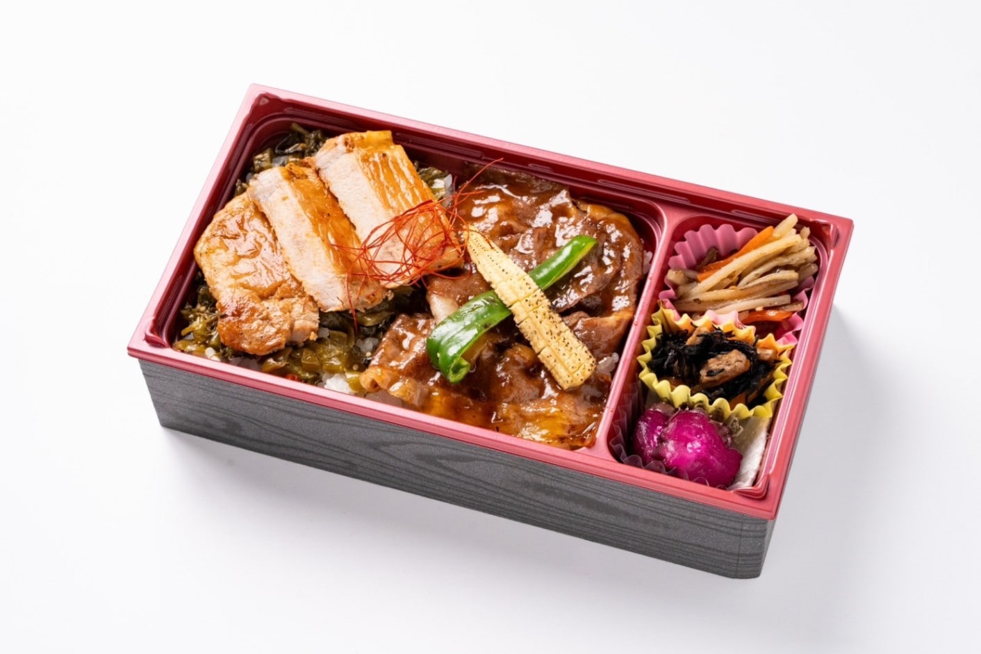 和牛焼しゃぶと国産豚ロースステーキ重 塩麹仕立て