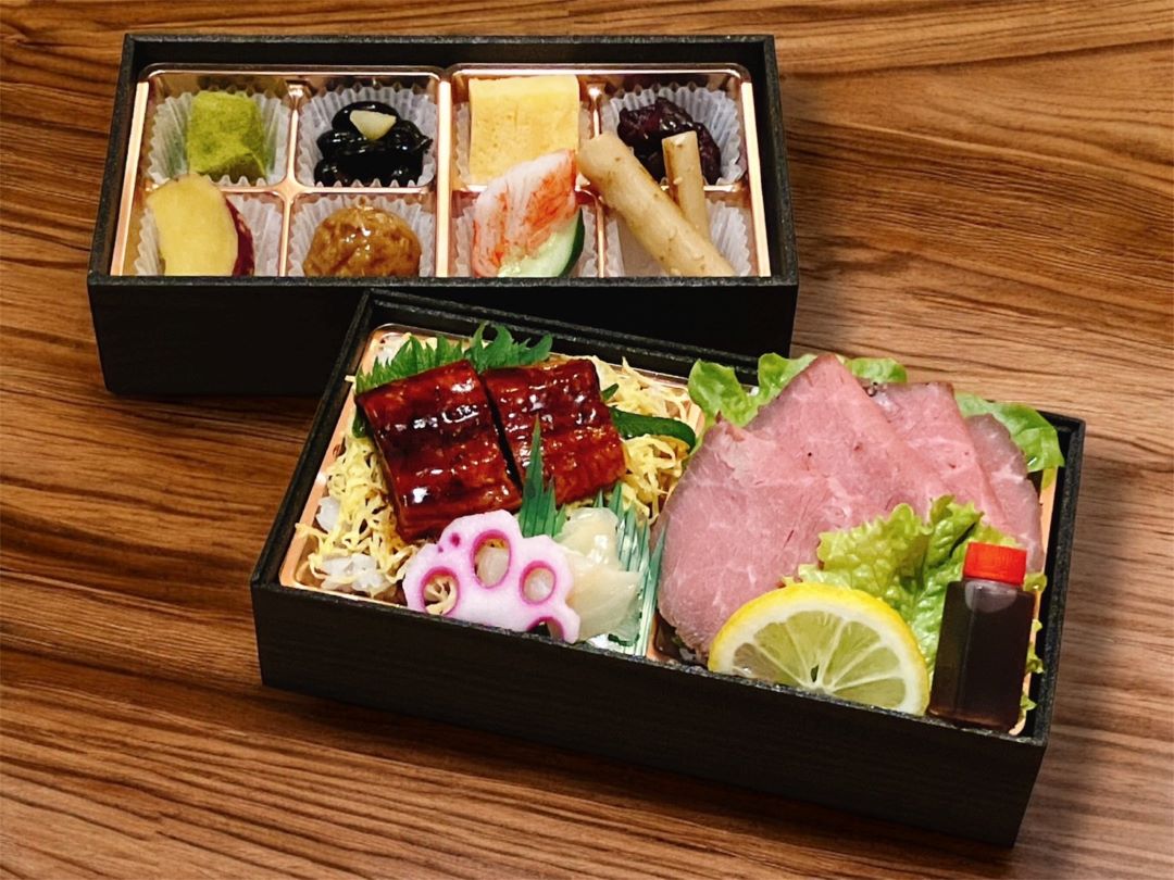 ローストビーフと鰻の蒲焼き