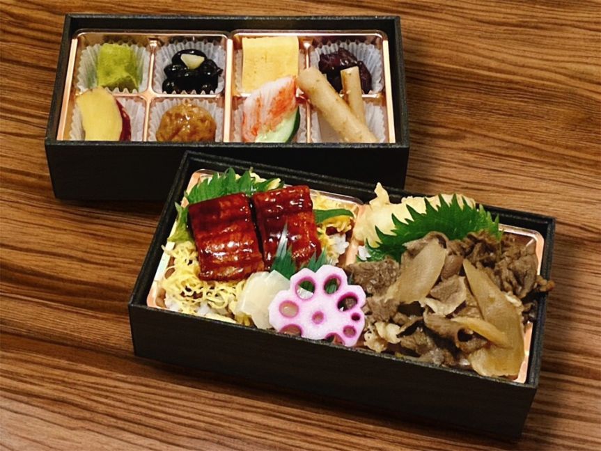 牛のしぐれ煮と鰻の蒲焼き