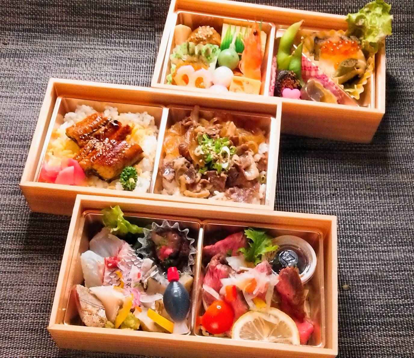 極み牛リブローストリュフステーキ特製三段重