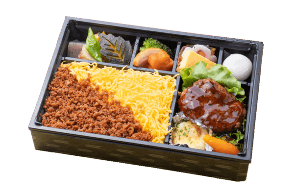 肉そぼろ重と和牛ハンバーグの御弁当