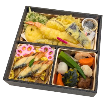 うなぎちらしと特製天つゆ付き天麩羅盛り合わせ御膳