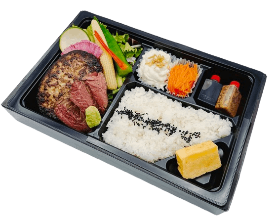 柔らかハンバーグとハラミ焼肉弁当