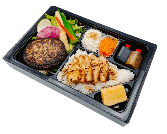 若鶏炙り焼きごはんとハンバーグ弁当