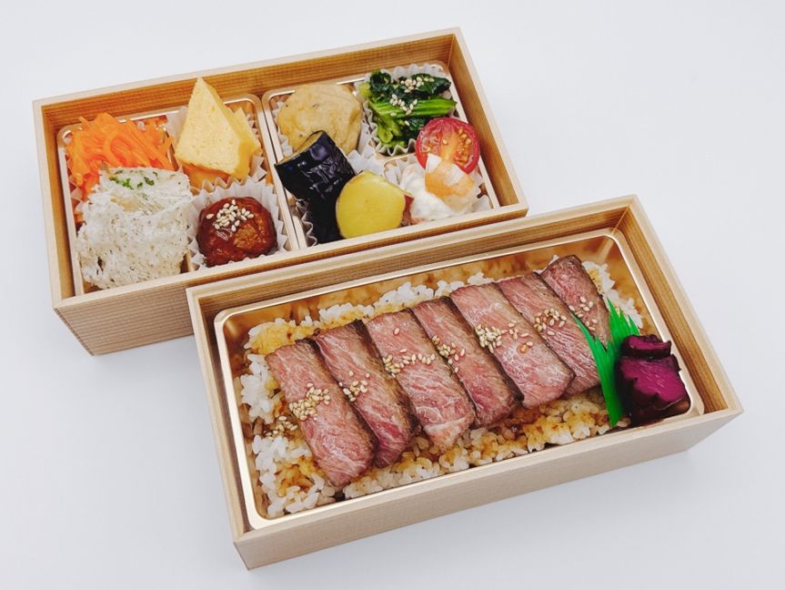 サーロインステーキの二段重