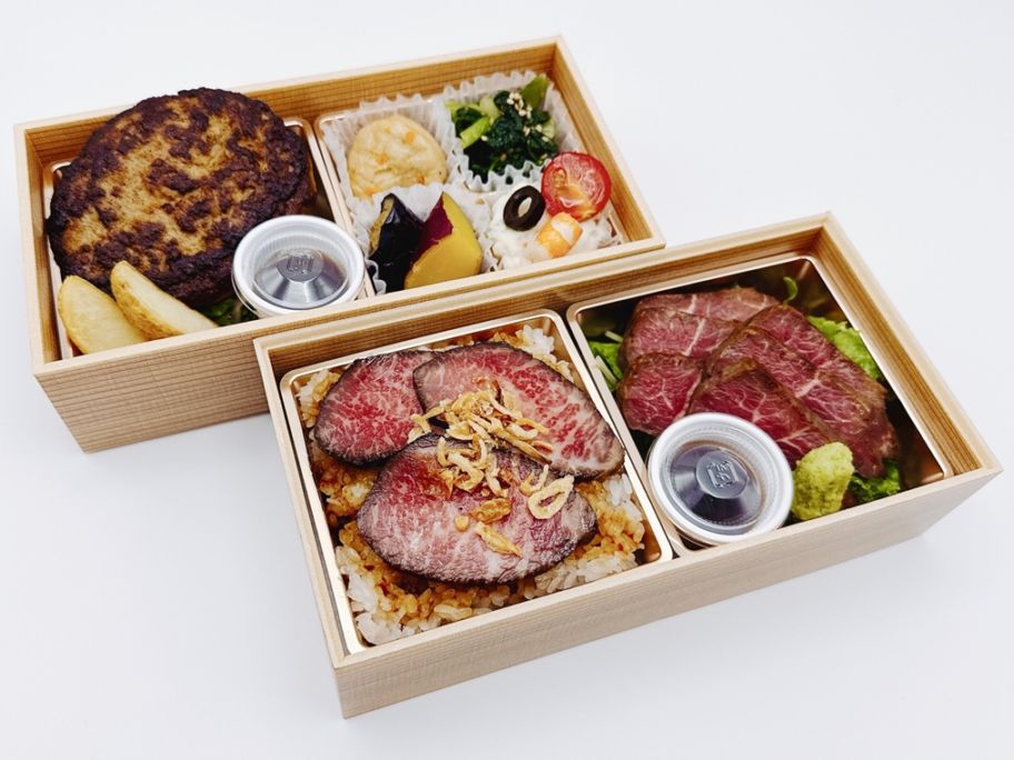 牛ハラミステーキとローストビーフ重にハンバーグでおもてなし