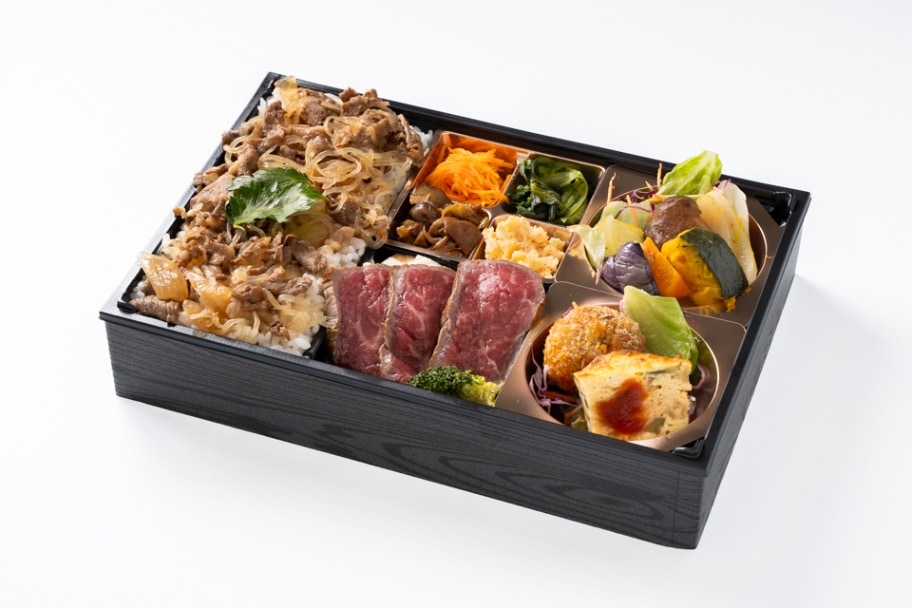 国産黒牛の牛飯とリブロースステーキ御膳