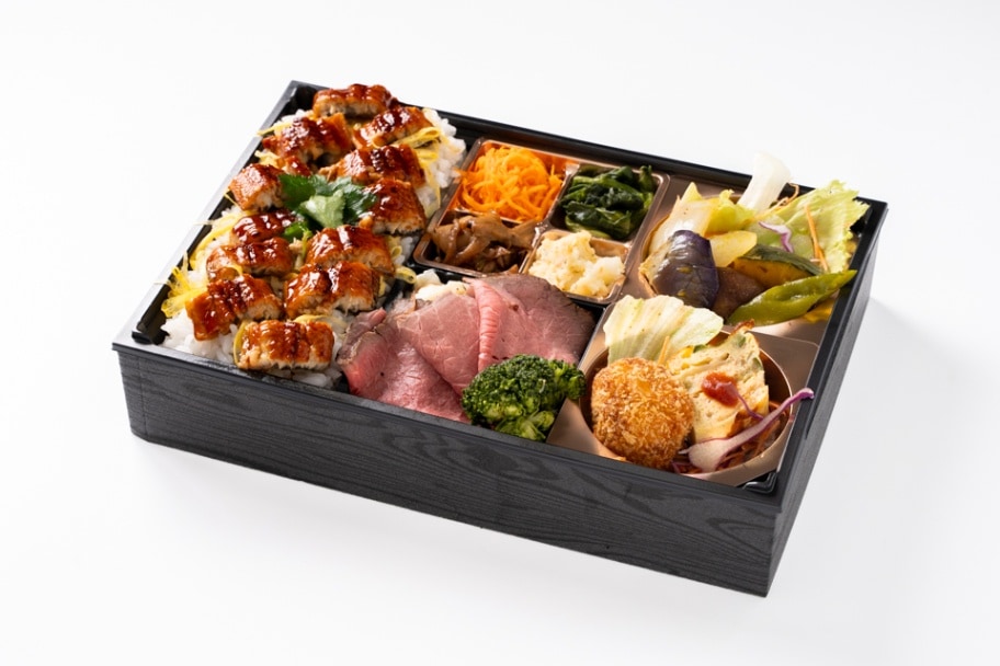 鰻のひつまぶしと熟成ローストビーフ御膳