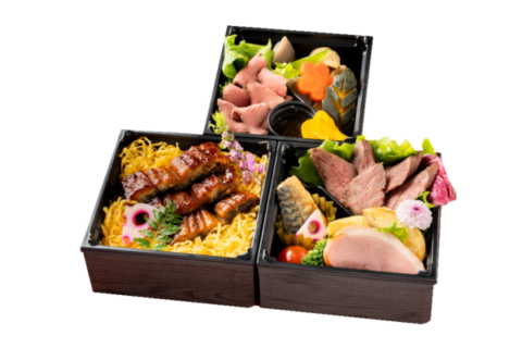 京乃炭香（きょうのすみか）～厳選うな重と厳選黒毛牛ステーキの三段弁当～