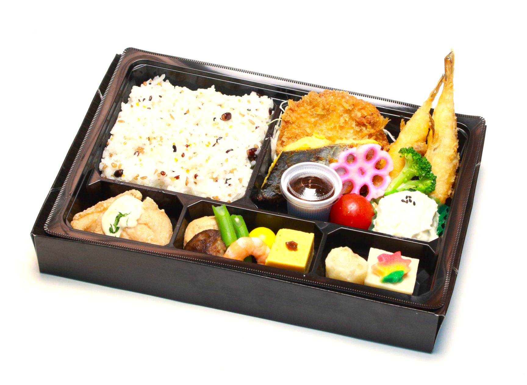 マグロ1枚とフグから鰆西京焼き弁当