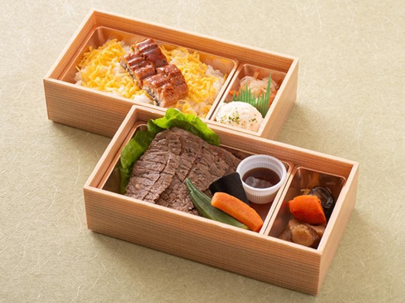 豪華うなぎ重＆サーロインステーキの二段御膳