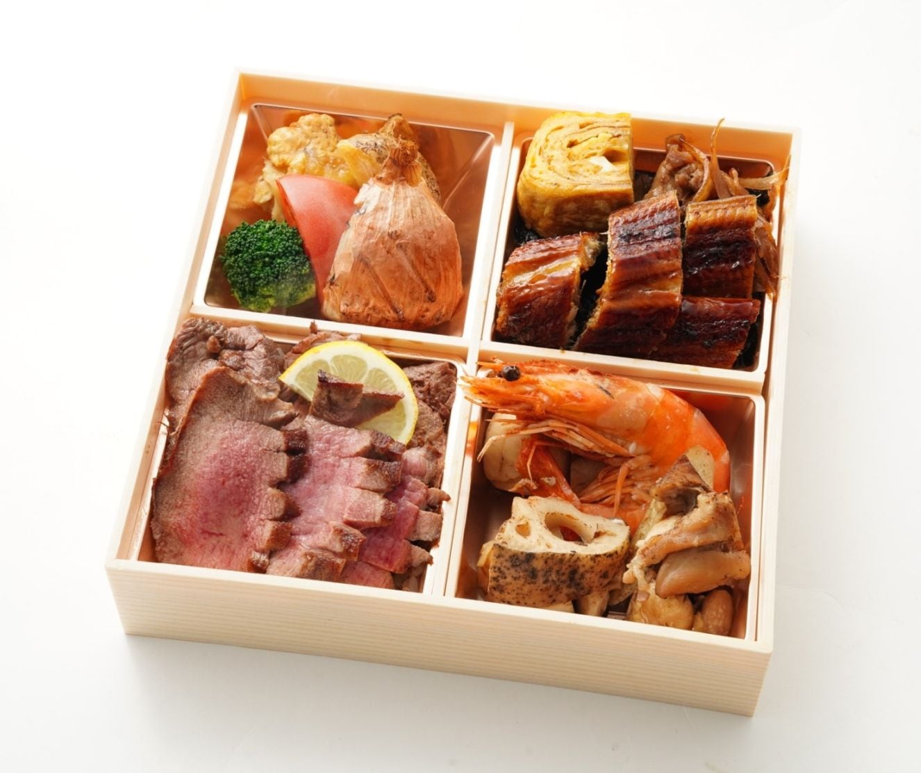 牛タンとうなぎの松花堂弁当