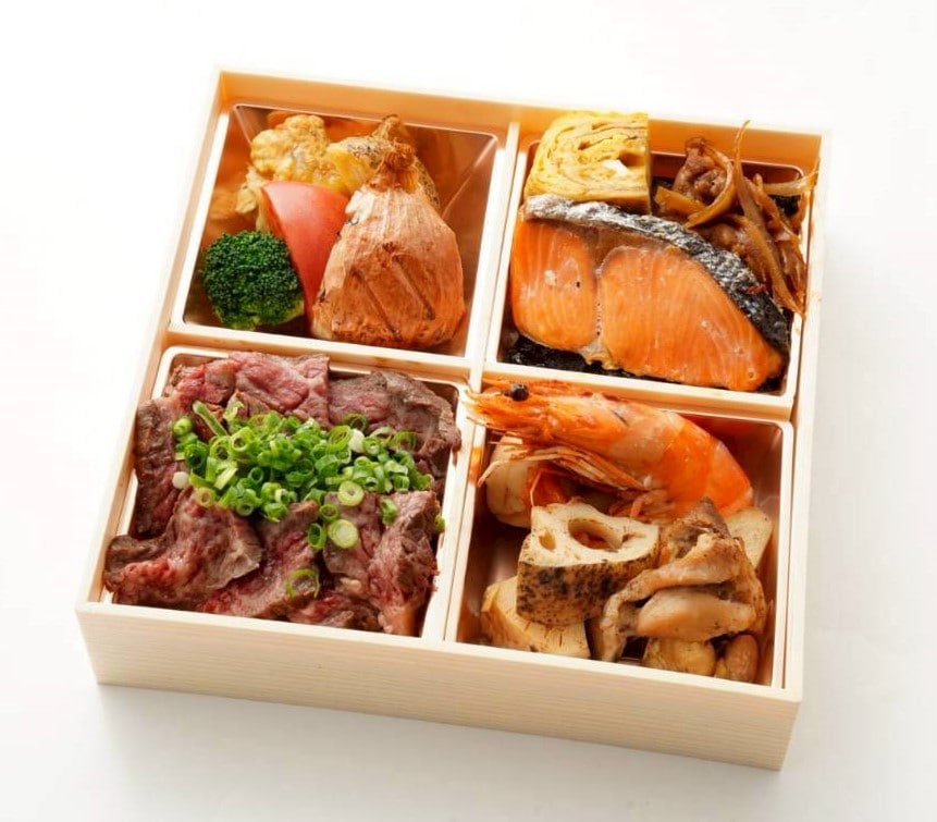 和牛ハラミと鮭の松花堂弁当