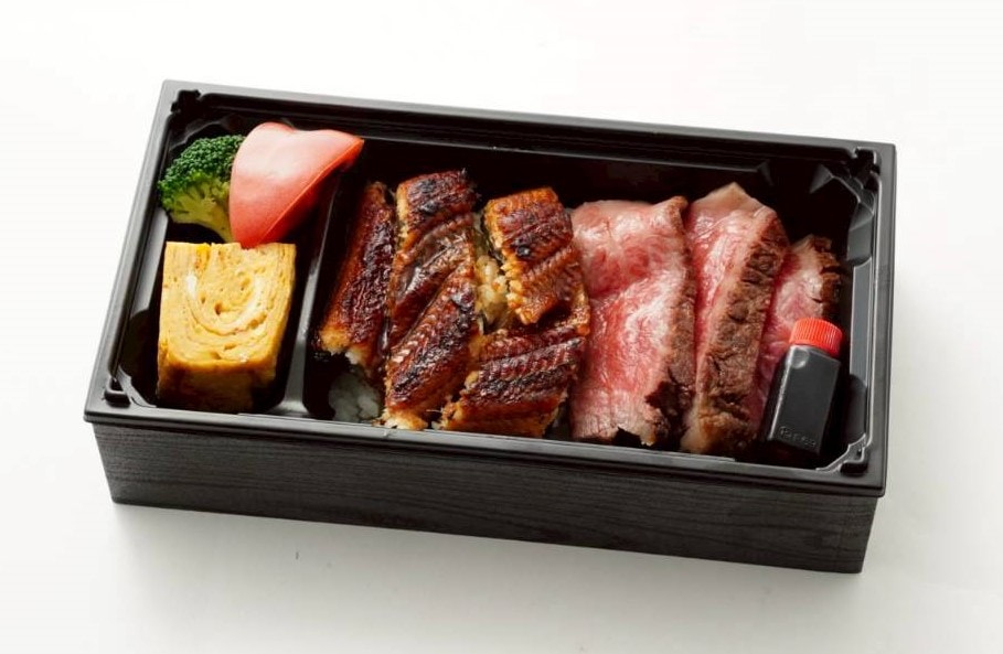 和牛ステーキとうなぎ炭火焼き弁当