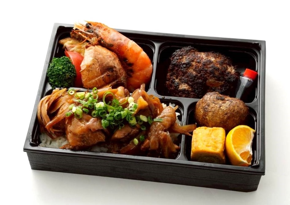 和牛ハンバーグと鶏ごぼう弁当