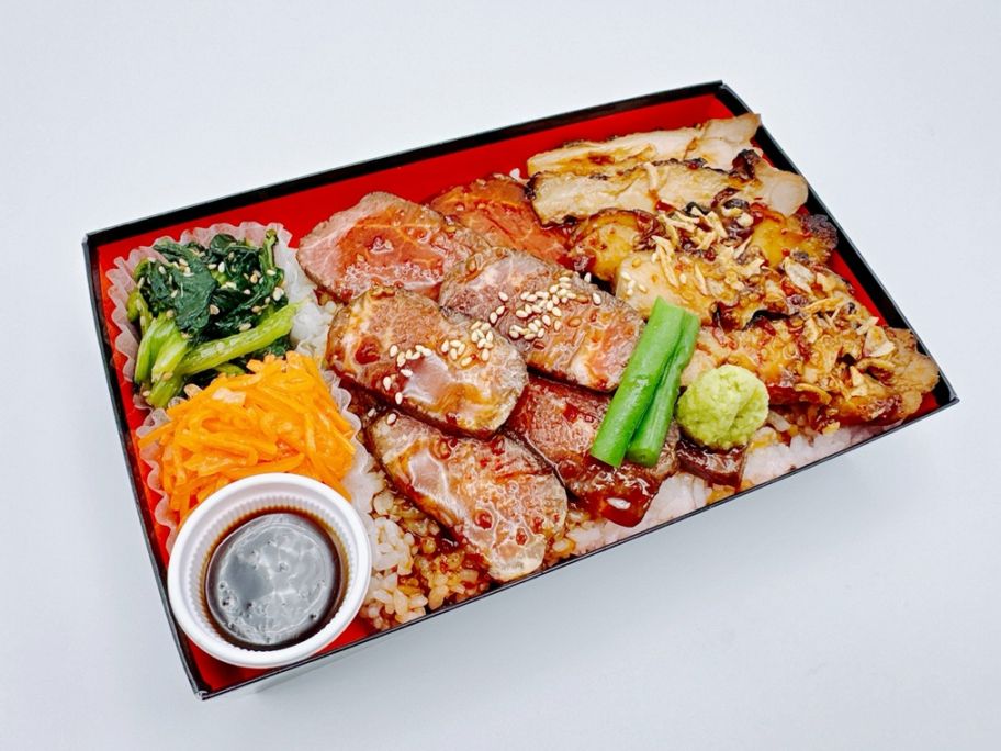 特選牛ハラミステーキと若鶏炙り焼重