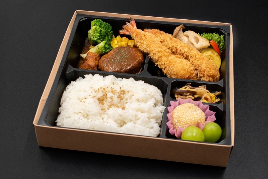 デミグラスソースハンバーグ＆エビフライ弁当