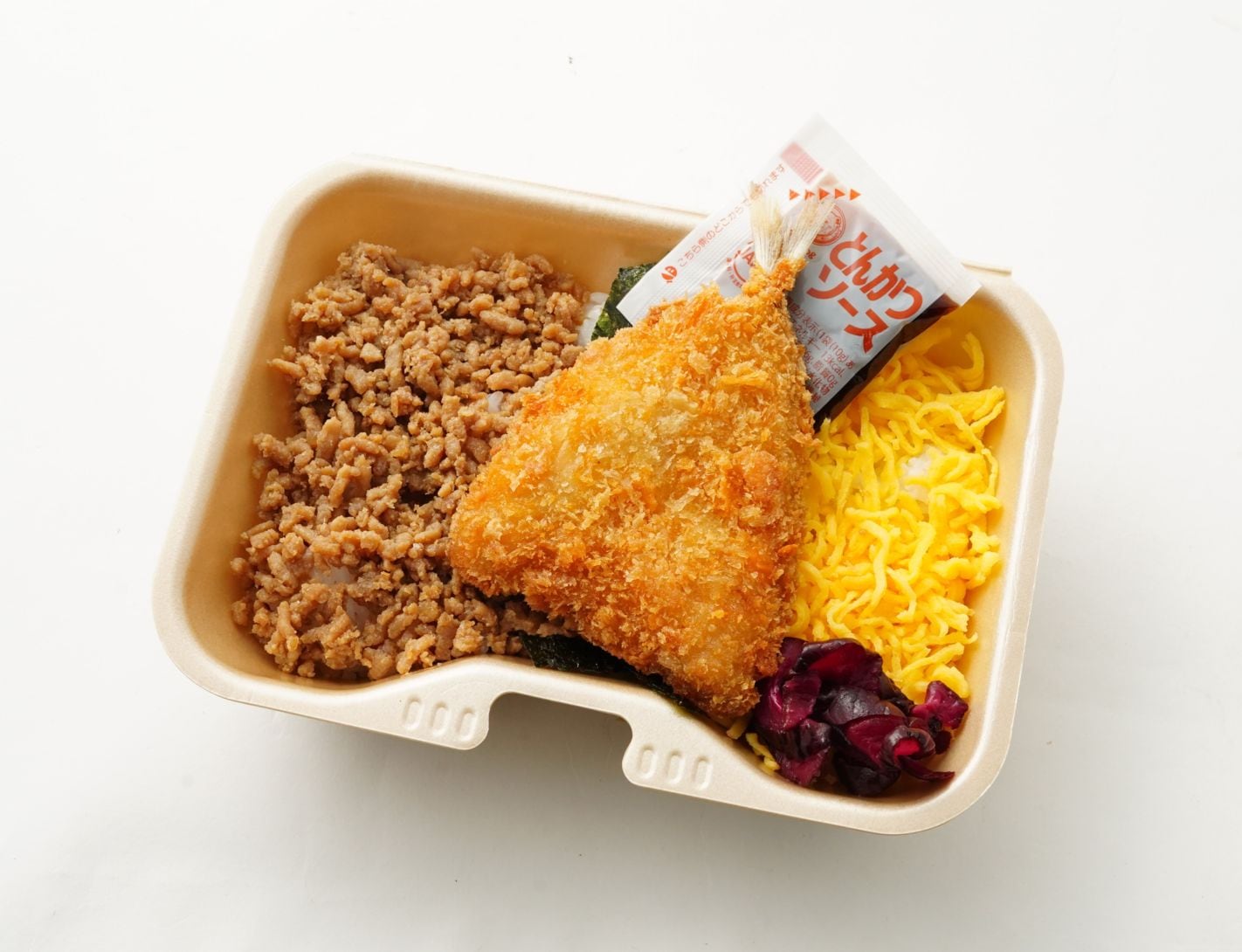 鶏そぼろアジフライ飯