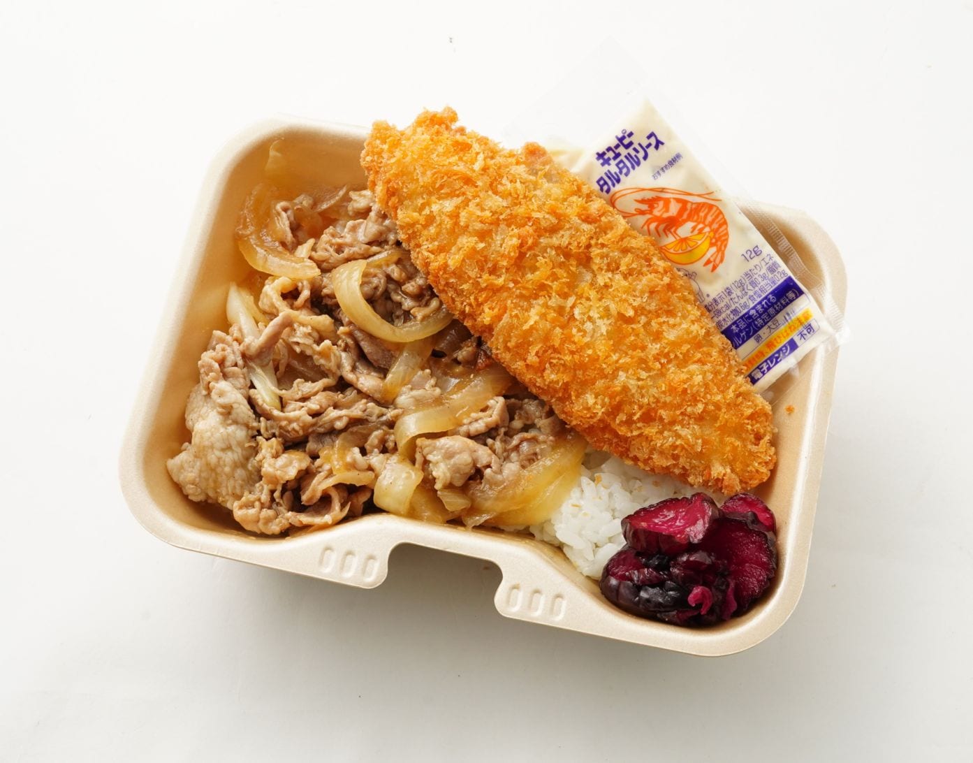 豚焼肉白身フライ飯