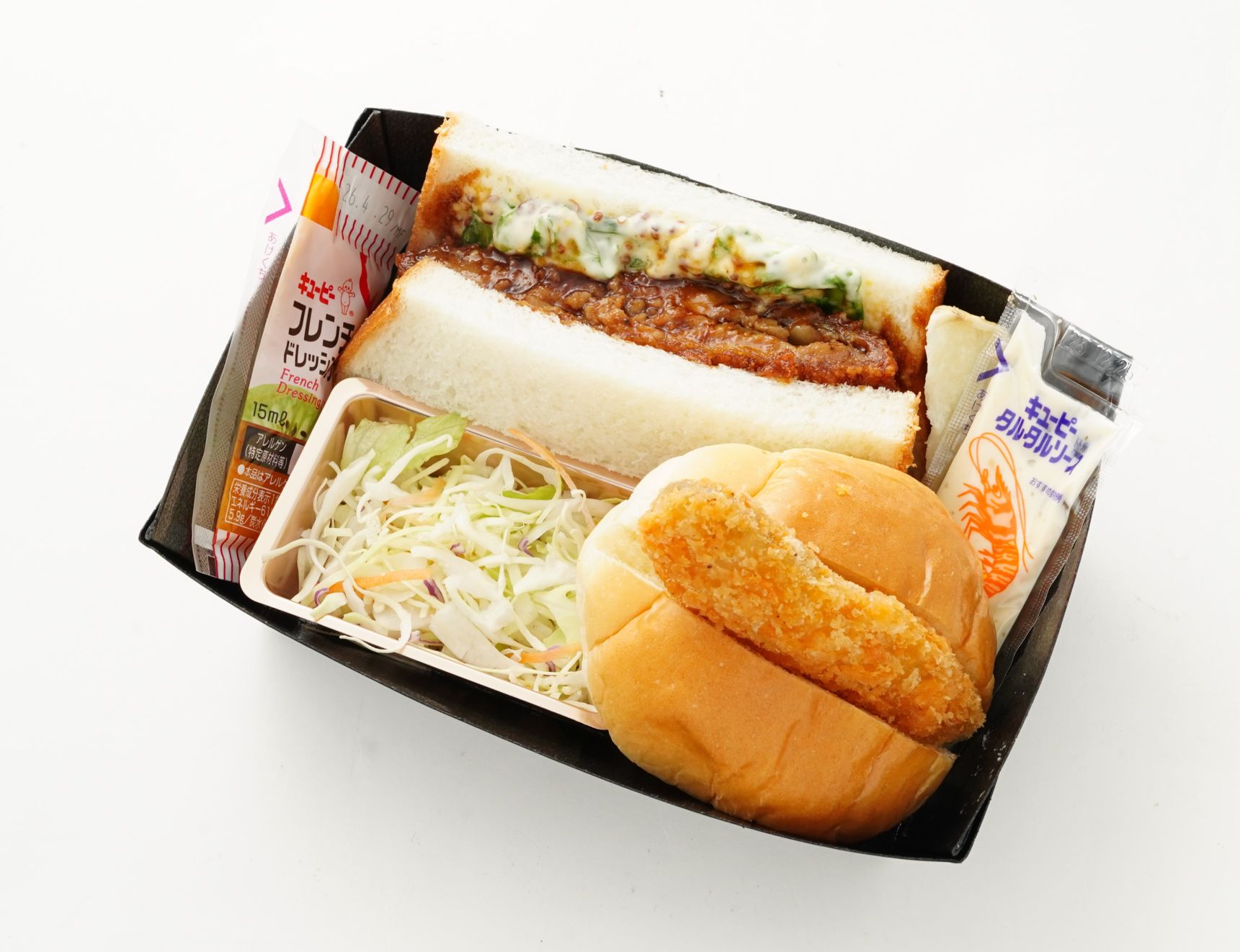 メンチカツサンド＆白身フライロール