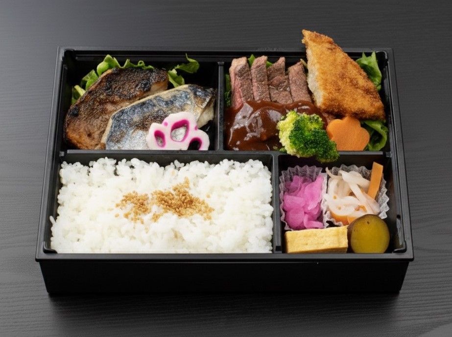 おまかせ2種西京焼きと特選牛ステーキ弁当