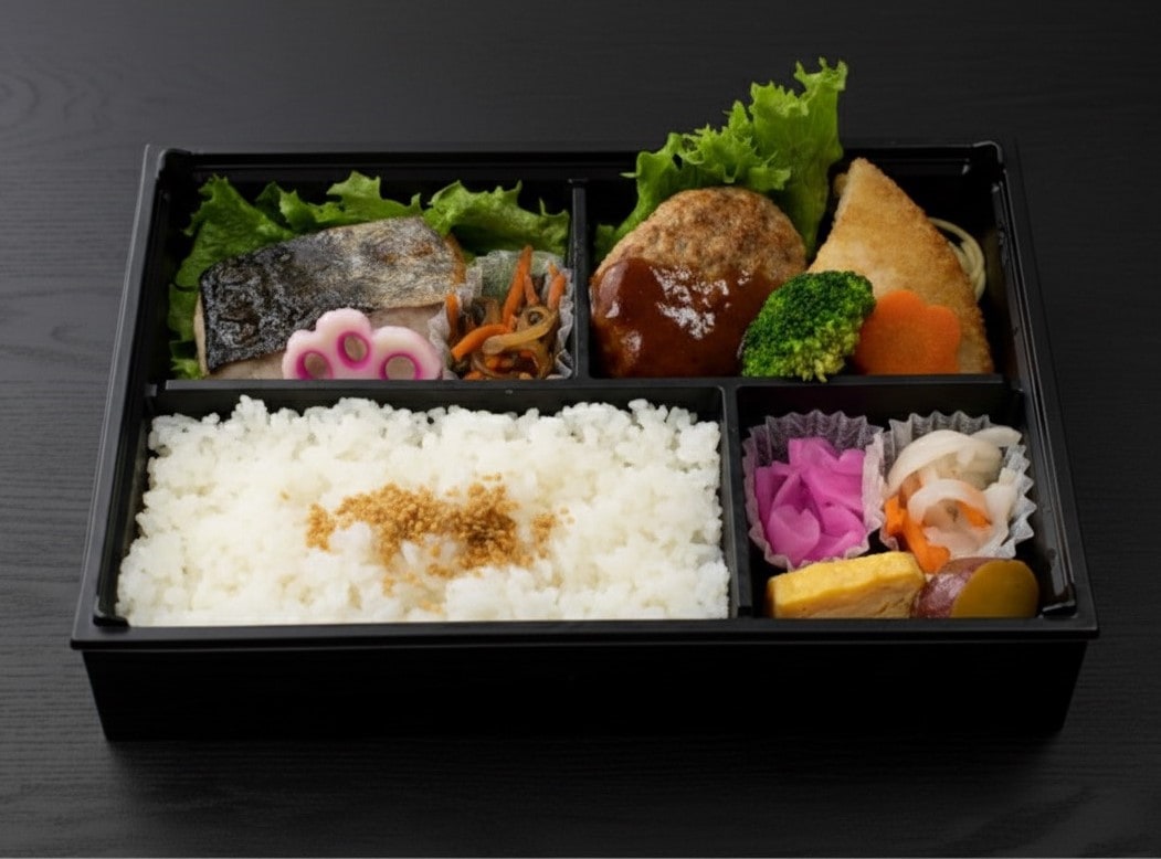 銀だら西京焼きとハンバーグ弁当