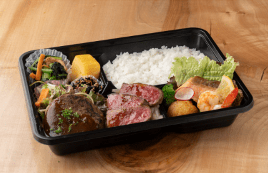 Bコンビ弁当(特製ステーキ×ハンバーグ)