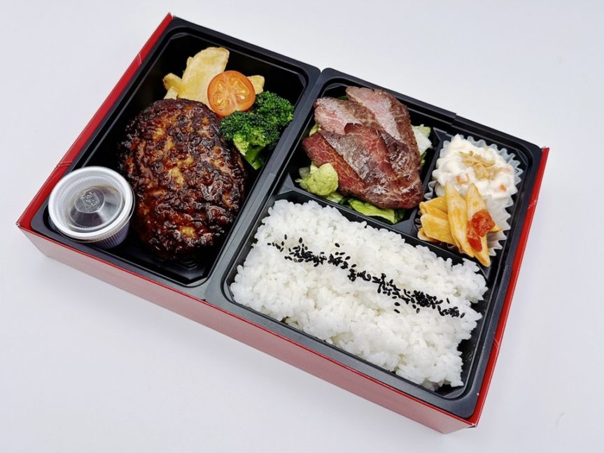 サーロインステーキと無添加特製ハンバーグ