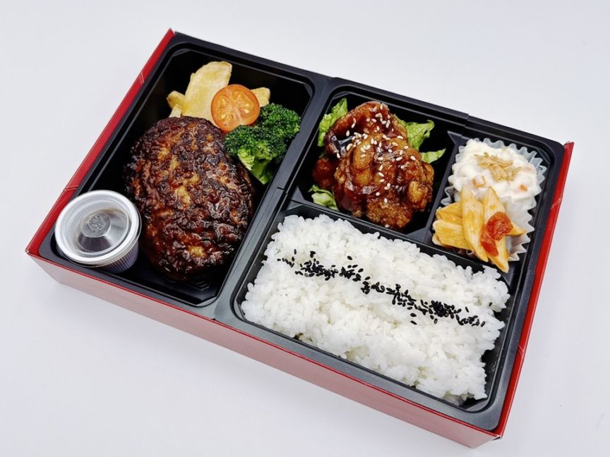 黒酢唐揚げと無添加特製ハンバーグ